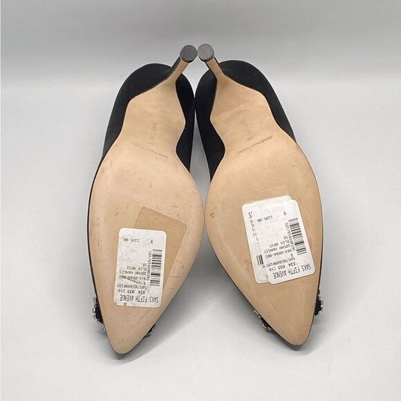 Manolo Blahnik Hangisi 105 Embellished Satin Pumps size 38 - Picture 13 of 14